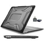 McStorey Macbook Air Kılıf 13 inç A1932 Modeli için Mac Koruyucu Güçlü ve Çizilmeye Dayanıklı Darbe Emici OutDoorSC 2018-2019 ile Uyumlu Siyah