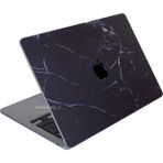 McStorey Macbook Air Kılıf A2179 ile Uyumlu Koruyucu Kaplama Laptop Sticker Marble14 Siyah