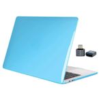McStorey MacBook Air M1 Kılıf 13 inç Sert Şeffaf Hardcase – A2337 / A2179 / A1932 Uyumlu Kristal Parlak Çizilmez + USB Adaptör Açık Mavi