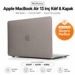 McStorey MacBook Air M1 Kılıf A2337 Uyumlu 13 İnç Mat Sert Kılıf A2179 A1932 Parmak İzi Bırakmayan Koruyucu Hard Case Kapak Gri