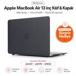 McStorey MacBook Air M1 Kılıf A2337 Uyumlu 13 İnç Mat Sert Kılıf A2179 A1932 Parmak İzi Bırakmayan Koruyucu Hard Case Kapak Siyah