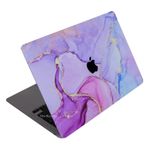 McStorey Macbook Air M1 Kılıf Kaplama Yapıştırma Sticker Laptop Koruyucu A2337 ile Uyumlu Marble14 Lila