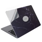 McStorey Macbook Air M1 Kılıf Kaplama Yapıştırma Sticker Laptop Koruyucu A2337 ile Uyumlu Marble14 Siyah