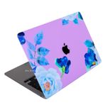 McStorey Macbook Air M1 Kılıf Yapıştırma Laptop Kaplama Sticker Koruyucu A2337 ile Uyumlu Flower03 Açık Lila