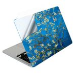 McStorey Macbook Air M1 Kılıf Yapıştırma Laptop Koruyucu Kaplama Sticker A2337 ile Uyumlu Flower03NL Açık Yeşil