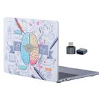 McStorey MacBook Air M1 Kılıfı 13.3 İnç A2337 A2179 A1932 Uyumlu Sol Beyin Sağ Beyin Desenli Sert Kapak Koruyucu Kılıf Eğitim Sanat Bilim Temalı UV Baskılı Hard Case Beyaz