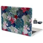 Mcstorey Macbook Air M1 Kılıfı 13 İnç A2337 A2179 A1932 Uyumlu Sert Kapak Hard Case Koruyucu Kılıf Macbook Air 13 İnç Kılıfı Çizilme Darbe Koruyucu Uv Baskılı Tropikal Çiçek Yaprak Desenli Yeşil