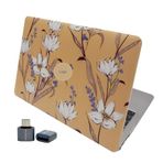 McStorey MacBook Air M1 Kılıfı 13 İnç A2337 A2179 A1932 Uyumlu Sert Kapak Hard Case Koruyucu Kılıf MacBook Air 13 İnç Kılıfı Çizilme ve Darbe Koruyucu Çiçek Desenli Mat Baskılı Sarı