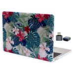 McStorey MacBook Air M1 Kılıfı 13 İnç A2337 A2179 A1932 Uyumlu Sert Kapak Hard Case Koruyucu Kılıf MacBook Air 13 İnç Kılıfı Çizilme ve Darbe Koruyucu UV Baskılı Tropikal Çiçek Yaprak Desenli Yeşil