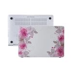 McStorey MacBook Air M1 Kılıfı 13 İnç A2337 A2179 A1932 Uyumlu Sert Kapak Hard Case Koruyucu Kılıf MacBook Air 13 İnç Kılıfı Çizilme ve Darbe Koruyucu UV Baskılı Yaprak Çiçek Desenli Pembe