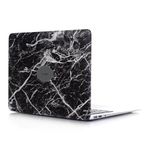 McStorey MacBook Air M1 Kılıfı A2337 Uyumlu 13 İnç Premium Deri Kaplama Mermer Desenli Hard Case A2179 A1932 Sert Koruyucu Kapak Çizilme ve Darbe Koruma Kılıfı Siyah