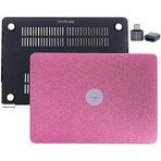 Mcstorey Macbook Air M1 Kılıfı A2337 Uyumlu 13 İnç Simli Deri Kaplama Hard Case A2179 A1932 Sert Koruyucu Kapak Çizilme Darbe Koruma Kılıfı P