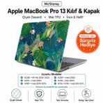 McStorey MacBook Pro 13 Çiçek Desenli Kılıf A1706 A1708 A1989 A2159 A2251 A2289 A2338 M1 M2 Uyumlu TPU Sert Kılıf İnce Hafif Koruyucu Kapak Açık Yeşil