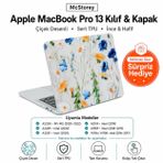 McStorey MacBook Pro 13 Çiçek Desenli Kılıf A1706 A1708 A1989 A2159 A2251 A2289 A2338 M1 M2 Uyumlu TPU Sert Kılıf İnce Hafif Koruyucu Kapak Sarı