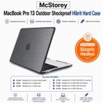 McStorey MacBook Pro 13 Darbe Korumalı Kılıf A1706 A1708 A1989 A2159 A2251 A2289 A2338 M1 M2 Uyumlu Mat Sert Kapak Koruyucu Kılıf Siyah