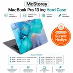 McStorey MacBook Pro 13 İnç M1 M2 Kılıf A2338 Uyumlu | Premium Mermer Desenli Hard Case Sert Koruyucu Kapak | A1706 A1708 A1989 A2159 A2251 A2289 Laptop Kılıfı Açık Yeşil