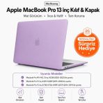 McStorey MacBook Pro 13 Mat Kılıf A1706 A1708 A1989 A2159 A2251 A2289 A2338 M1 M2 Uyumlu TPU Sert Kılıf İnce Hafif Buzlu Koruyucu Kapak Lila