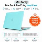 McStorey MacBook Pro 13 Mat Kılıf A1706 A1708 A1989 A2159 Uyumlu TPU Sert Kılıf İnce Hafif Buzlu Koruyucu Kapak Laptop Kılıfı 2016-2019 Turkuaz