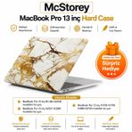 McStorey MacBook Pro 13 Mermer Desenli Kılıf A1706 A1708 A1989 A2159 A2251 A2289 A2338 M1 M2 Uyumlu Baskılı Sert Kılıf İnce Hafif TPU Koruyucu Kapak Sarı