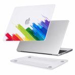 McStorey MacBook Pro 13 Renkli Desenli Kılıf A1706 A1989 A2159 A2251 A2289 A2338 M1 M2 Uyumlu İnce Hafif Sert Kapak Koruyucu Kılıf Beyaz