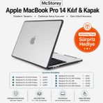 McStorey MacBook Pro 14.2 İnç Kılıf A2442 A2779 A2918 A2992 A3112 A3401 A3185 A3434 A3426 A3427 Uyumlu Shockproof Rugged Hard Case TPU Bumper Darbe Korumalı Hibrit Sert Kapak Şeffaf