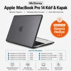 McStorey MacBook Pro 14.2 İnç Kılıf A2442 A2779 A2918 A2992 A3112 A3401 A3185 A3434 A3426 A3427 Uyumlu Shockproof Rugged Hard Case TPU Bumper Darbe Korumalı Hibrit Sert Kapak Siyah
