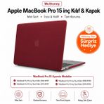 McStorey MacBook Pro 15 Mat Kılıf A1707 A1990 Uyumlu Sert TPU Kılıf İnce Hafif Koruyucu Kapak 2016-2019 Bordo