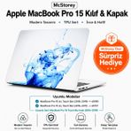 McStorey MacBook Pro 15 Renkli Desenli Kılıf A1707 A1990 Uyumlu Baskılı Sert Kılıf İnce Hafif Koruyucu Kapak Mavi