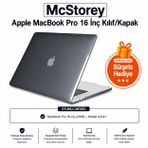 McStorey MacBook Pro A2141 Uyumlu Kristal TPU Sert Kılıf 16 inç 2019 Touch Bar Şeffaf Koruma Koruma Siyah