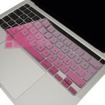 McStorey Macbook Pro Klavye Kılıfı 13 inç M1-M2 Türkçe Q Baskı A2289 2251 A2338 2141 Uyumlu Gradient - Pembe - 13.3