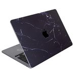 McStorey Macbook Pro M1-M2 Kılıf A2338 ile Uyumlu Koruyucu Sticker Laptop Kaplama Marble14 Siyah
