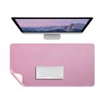 McStorey Masa Desk Mat 90x45 cm Çift Taraflı Deri Mouse Pad Kaymaz Geniş Masa Koruyucu Suya Dayanıklı Rulo Yapılabilir Ofis Ev Ofis Laptop ve Klavye Alanı İçin 2mm Pembe