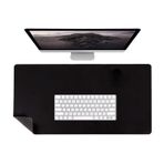 McStorey Masa Desk Mat 90x45 cm Çift Taraflı Deri Mouse Pad Kaymaz Geniş Masa Koruyucu Suya Dayanıklı Rulo Yapılabilir Ofis Ev Ofis Laptop ve Klavye Alanı İçin 2mm Siyah
