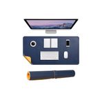 Mcstorey Mouse Pad Deri Çift Taraflı 60x30cm Kaymaz ve Su Geçirmez Masaüstü Mat Lacivert