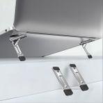McStorey Stand Cep Telefonu ve Dizüstü Bilgisayar Standı | Katlanabilir Ince Metal Braket | Taşınabilir, Ergonomik Laptop ve Telefon Standı | Masaüstü Çok Amaçlı Destek - Gümüş