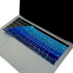McStorey Türkçe Q Keyboard Cover MacBook Pro Touch Bar 13 inç 15 inç Uyumlu A1706 A1989 A2159 A1707 A1990 | US ANSI Amerikan Düz Enter Silikon Klavye Koruyucu Lacivert Mavi
