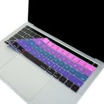McStorey Türkçe Q Keyboard Cover MacBook Pro Touch Bar 13 inç 15 inç Uyumlu A1706 A1989 A2159 A1707 A1990 | US ANSI Amerikan Düz Enter Silikon Klavye Koruyucu Pembe Mavi