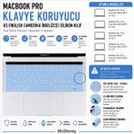 McStorey US İngilizce Klavye Koruyucu MacBook Pro 13 15 Touch Bar Uyumlu A1706 A1989 A2159 A1707 A1990 | Amerikan Düz Enter ANSI | Silikon Keyboard Cover Bebe Mavisi