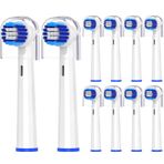 Mcuy Bitvae R2 için Yedek Diş Fırçası Başlıkları - Oral B Braun Pro 500/1000/1500/3000/5000/7000/7500/8000 Serisi, Beyaz, 10'lu Paket ile Uyumlu Döner Elektrikli Fırça Başlıkları