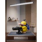 Mcy Dekor "badass" Psyduck Koleksiyon Figürü - Ağır Makinalı Tüfekli Psyduck Heykeli - Sarı