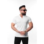 MCZ GİYİM Beyaz Renk Hakim Yaka Slim Fit Erkek T-Shirt