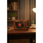 Md-1011Bt Nostaljik Radyo Görünümlü Bluetooth,Hafıza Kartı,Usb Bellek,Aux Ve Radyo Destekli Hoparlör Koyu Ahşap