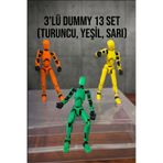 MD Design Dummy 13 Robot Aksiyon Figür Seti 3'lü – 3D Hareketli Eklemli Oyuncak Robot 13 cm