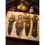 M&D Design Harry Potter Temalı 3D Kabartmalı Kitap Ayracı Seti - 16 cm (4 Adet)
