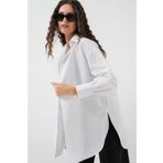 MD Kumsal 5946 Oversize Uzun Gömlek Tunik - Beyaz