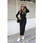 MD Kumsal Kadın Uzun Kollu Bisiklet Yaka Belden çapraz Bağlamalı Yandan Yırtmaçlı Uzun Viskon Iki Ip
