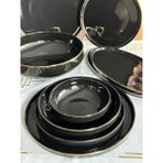 MD Mimoza Dekor 27 Parça 6 Kişilik Siyah Modern Yemek Takımı