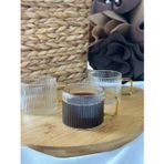 MD MİMOZA DEKOR Çay / Kahve / Espresso Cam Bardak Fincan 6'lı 150 ml