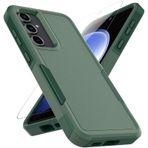 MDCN Samsung Galaxy S23 FE için Kılıf: Çift Katmanlı Koruyucu Ağır Hizmet Cep Telefonu Kapağı Darbeye Dayanıklı Ekran Koruyucu ile Sağlam - Askeri Koruma Tamponu Sert - Samsung Galaxy S23 FE 5G 2023, Koyu