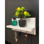 Mdesign Anahtar Askısı - 5 Kanca Beyaz Anahtarlık Duvar Rafı